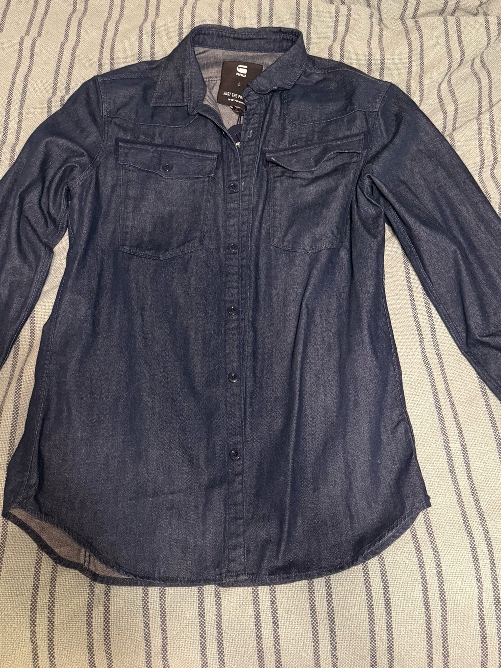 G-Star Raw - Dark Blue Denim Button-Up Shirt